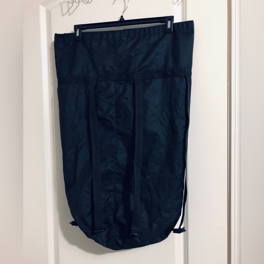 Black Nylon Duffel Backpack-Style Carry Bag